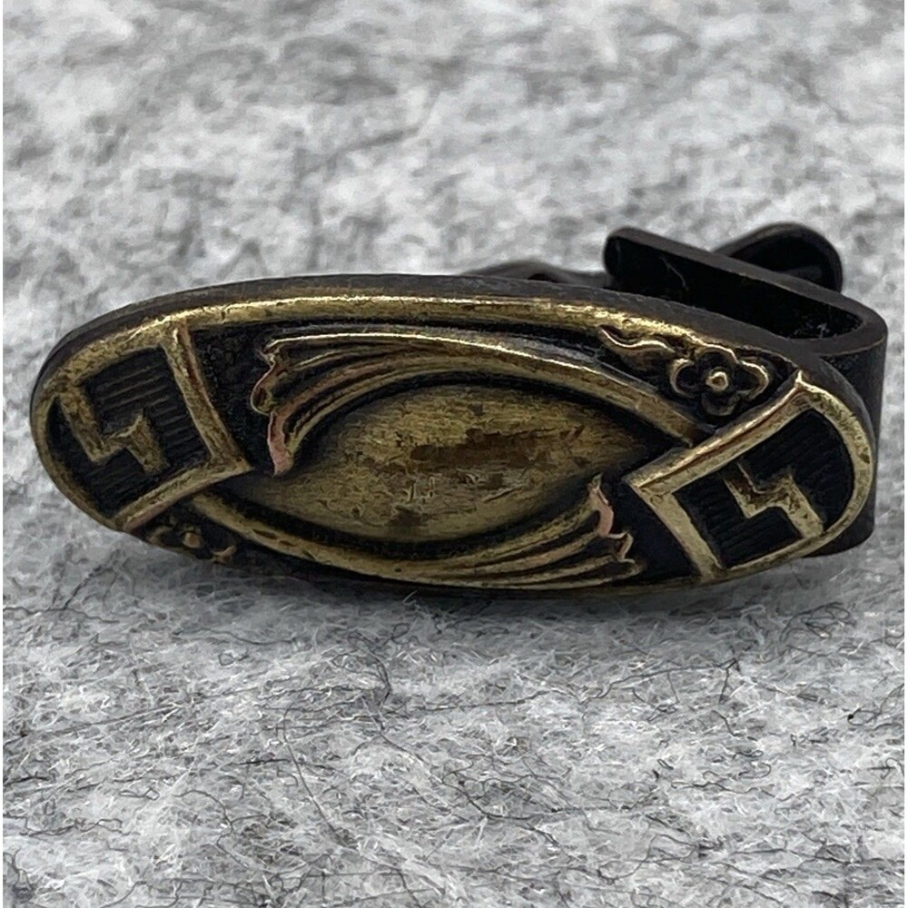 Vintage Art Deco Tie Clip Bar Brass Tone Elegant Old Money Unique Style Estate